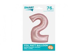GoDan Smart folijos balionas, numeris 2, matinė rožinė, 76 cm GoDan