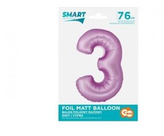 GoDan Folio balionas Smart Digit 3 levandų matinis 76cm Godan
