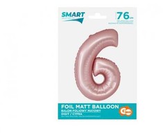 GoDan Smart folijos balionas, numeris 6, matinė rožinė, 76 cm GoDan