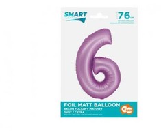 GoDan Folio balionas Smart Digit 6 levandų matinis 76cm Godan