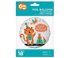 GoDan Tigro folijos balionas (su gimtadieniu), 18 colių