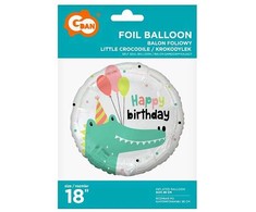 GoDan PartyDeco Folinis balionas Krokodiliukas, Happy birthday, 36cm