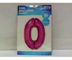 „GoDan“ folijos balionas „Number0“ rožinis, 85 cm, FG-C85R0 32337
