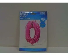 GoDan 0 numerio folijos balionas, rožinis su širdelėmis, 61 cm