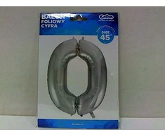 GoDan BALON foliowy Cyfra 0 sebrna 85 cm