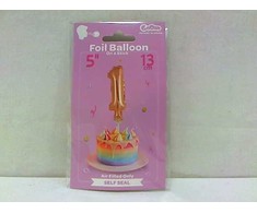 Balon foliowy 13 cm na patyku cyfra 1 auksinė GODAN BC-5RZ1