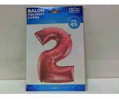 GoDan Baliono folijos skaitmuo "2" ryškių rožių 92cm