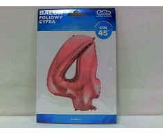 GoDan Balon foliowy cyfra "4" jasny róż 92cm