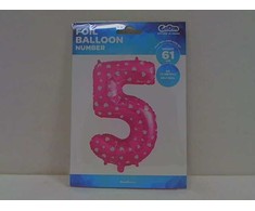GoDan Balon foliowy Cyfra5 róż/serca 61cm HS-C26R5 05926