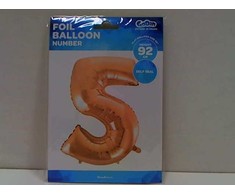 GoDan Balon foliowy "5" rožinė-auksinė 92cm