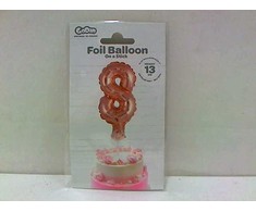 Balon foliowy 13 cm na patyku cyfra 8 auksinė GODAN BC-5RZ8