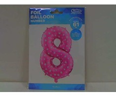 GoDan Balon foliowy Cyfra8 róż/serca 61cm HS-C26R8 05988