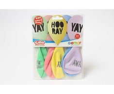 GoDan Gemar Premium Helium Hooray balionai, 13 colių/ 5 vnt.