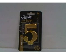 GoDan Candle number 5, metalinė auksinė, 8,0 cm PF-SCZ5