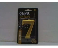 GoDan Žvakė numeris 7, metalinis auksas, 8,0 cm PF-SCZ7