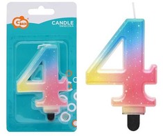 GoDan Candle Number 4 ombre pastelinė 8cm SF-OPA4 74847