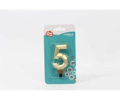 GoDan žvakė Number 5 - deimantas, metalinė auksinė, 7,6 cm