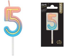 GoDan Žvakutė gimtadienio B&amp;C neon "5"