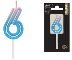 GoDan Žvakutė gimtadienio B&amp;C neon "6"