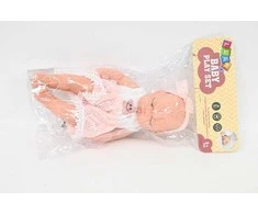 Lean Toys Lėlė kūdikis su rausva suknele ir lankeliu 24 cm