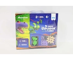 Marioinex Diplodocus ir T-Rex Mini vaflinės kaladėlės 148vnt + figūrėlė ZA5501