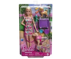 Barbie Barbė – vaikščiojimo ir ratų naminių gyvūnėlių žaidimų rinkinys (HTK37)