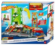 Transporto žaislų komplektas Hot Wheels City Fuel Station