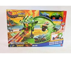 Mattel Žaisliniai Hot Wheels Monster Trucks dinozaurų ir ryklių rinkinys