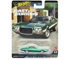 Kolekcinis modelis - Mattel Hot Wheels Premium Greiti ir įsiutę 1972 Ford Gran Torino Sport