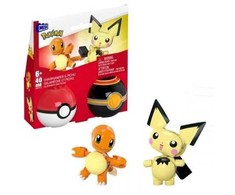 MEGA Pokemon Charmander ir Pichu HXP13 CONSTRUX statybiniai blokeliai