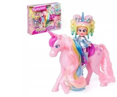 Magic Box KookyLoos Rainbow Iris lėlė + vienaragis su plaukais + priedai