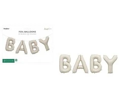 Party Deco PartyDeco balionas fol.Baby 140x43 smėlio spalvos 86074