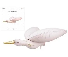 Party Deco Folinis balionas "Gandras" 103&amp;60cm rausvas