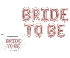 Party Deco Foliniai balionai "BRIDE TO BE" rausvi 340*35cm