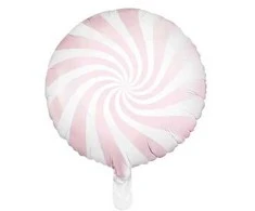 Party Deco Folinis balionas "Saldainis Candy" balta rausva