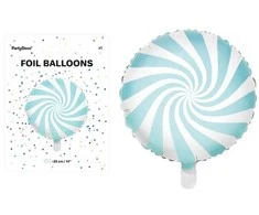 Party Deco Folinis balionas "Saldainis Candy" balta melsva