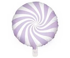 Party Deco Folinis balionas "Saldainis Candy" balta violetinė