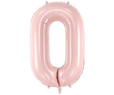 PartyDeco Balionas folinis skaičius 0 rausvas 72cm