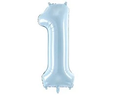 Party Deco Balionas folinis skaičius 1 melsvas 72cm