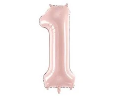 PartyDeco Balionas folinis skaičius 1 rausvas 72cm