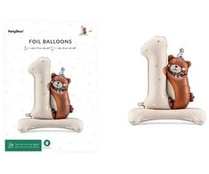 PartyDeco Balon fol.Cyfra 1 su Misiem 81x72cm FB235 45439
