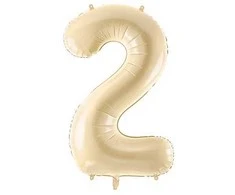 Party Deco Balionas folinis skaičius 2 gelsvas matinis 72cm