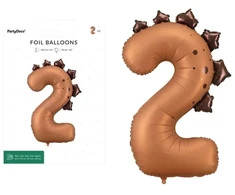 PartyDeco Balon fol.Cyfra 2 92cm Dinozaur 12479
