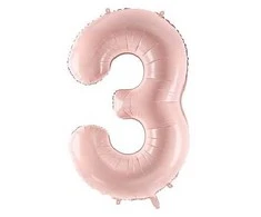 PartyDeco Balionas folinis skaičius 3 rausvas 72cm