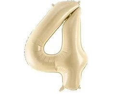 Party Deco Balionas folinis skaičius 4 gelsvas matinis 72cm