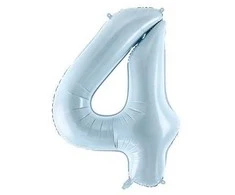 PartyDeco Balionas folinis skaičius 4 melsvas 72cm
