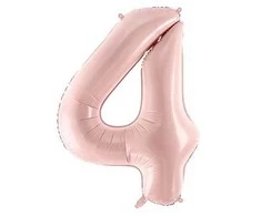 PartyDeco Balionas folinis skaičius 4 rausvas 72cm