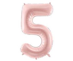 PartyDeco Balionas folinis skaičius 5 rausvas 72cm