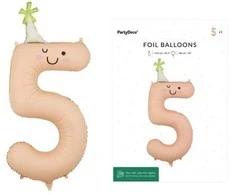 PartyDeco Balon fol.Cyfra 5 86cm brzoskw.FB411T-5 36320