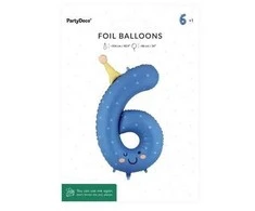 PartyDeco Balon fol.Cyfra 6 86cm nieb.FB411T-6 36344